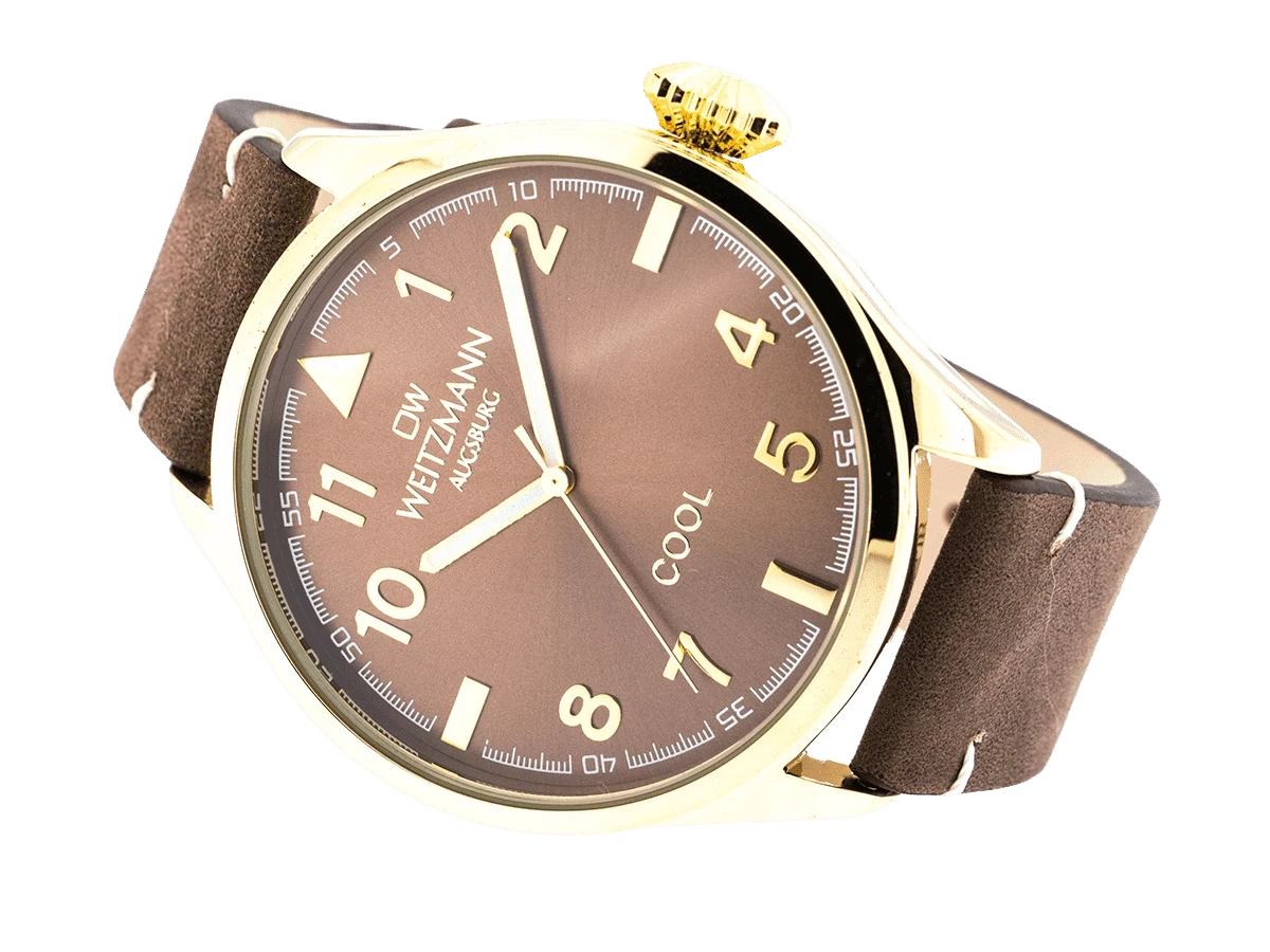 Bundle 1 • Herren-Uhren /// Cool, attraktive Trend-Uhr, gold, Echtlederband braun / Monte Carlo, topaktuelle Mode-Uhr, mit olivgrünem Zifferblatt, mit Milanaise-Band / Geschenkt dazu: Speed, aktuelle Unisex Armband-Uhr, gestreiftes Natoband, gelbe Lünette - Bild 5