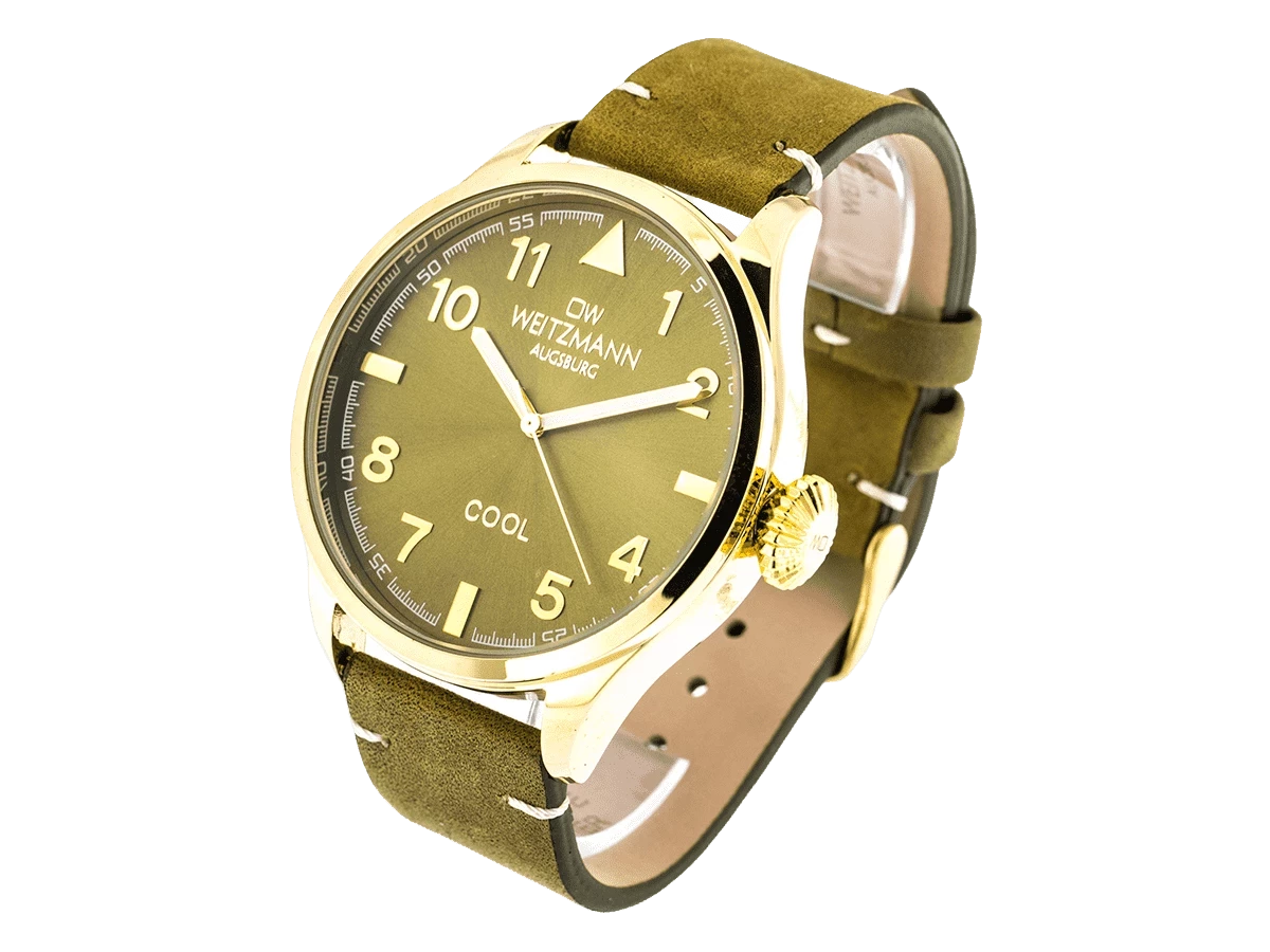 Bundle 2 • Herren-Uhren /// Cool, attraktive Trend-Uhr, gold, Echtlederband olive / Monte Carlo, topaktuelle Mode-Uhr, mit rotem Ziffernblatt, mit Milanaise-Band / Geschenkt dazu: Speed, aktuelle Unisex Armband-Uhr, gestreiftes Natoband, rosa Lünette - Bild 4