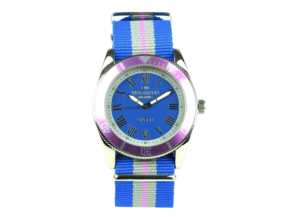 Bundle 2 • Herren-Uhren /// Cool, attraktive Trend-Uhr, gold, Echtlederband olive / Monte Carlo, topaktuelle Mode-Uhr, mit rotem Ziffernblatt, mit Milanaise-Band / Geschenkt dazu: Speed, aktuelle Unisex Armband-Uhr, gestreiftes Natoband, rosa Lünette - Bild 13