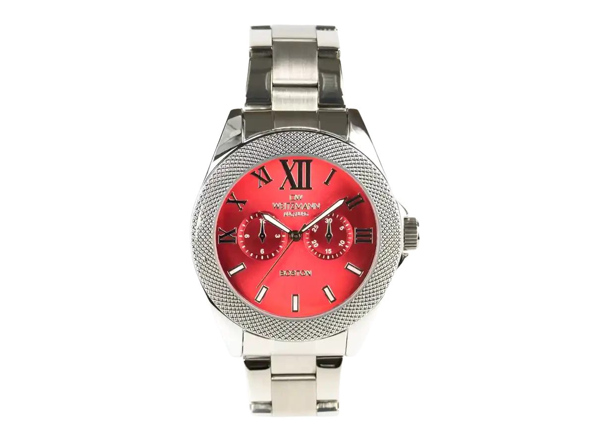 Bundle 4 • Herren-Uhren /// Boston, elegante Herren-Uhr, mit rotem Zifferblatt und Edelstahlband / Classic, klassische Herren-Uhr, mit grünem Zifferblatt, Milanaiseband / Geschenkt dazu: Speed, Unisex Armband-Uhr, gestreiftes Natoband, schwarze Lünette - Bild 2