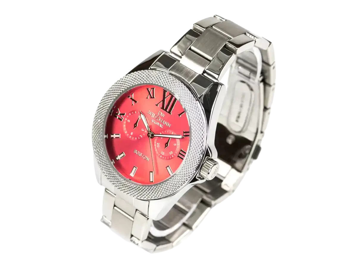 Bundle 4 • Herren-Uhren /// Boston, elegante Herren-Uhr, mit rotem Zifferblatt und Edelstahlband / Classic, klassische Herren-Uhr, mit grünem Zifferblatt, Milanaiseband / Geschenkt dazu: Speed, Unisex Armband-Uhr, gestreiftes Natoband, schwarze Lünette - Bild 4