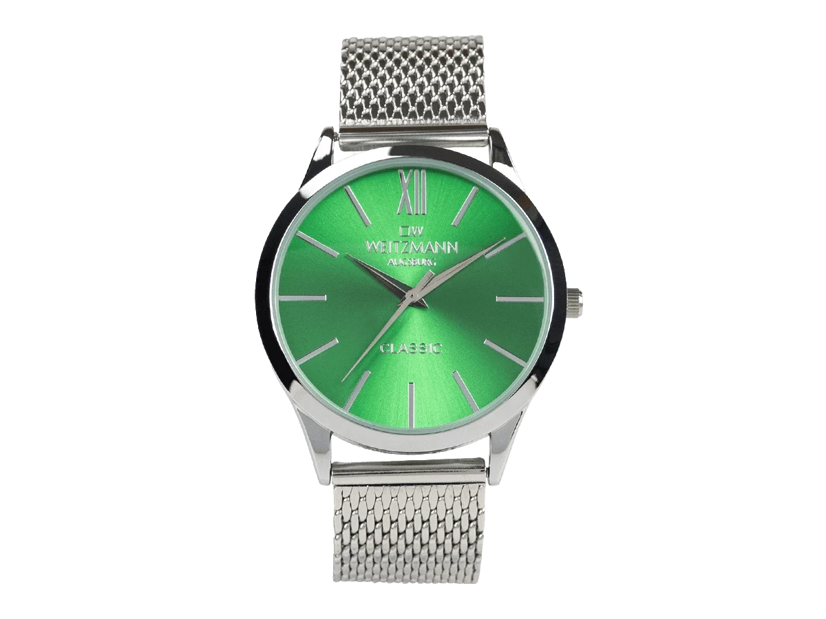 Bundle 4 • Herren-Uhren /// Boston, elegante Herren-Uhr, mit rotem Zifferblatt und Edelstahlband / Classic, klassische Herren-Uhr, mit grünem Zifferblatt, Milanaiseband / Geschenkt dazu: Speed, Unisex Armband-Uhr, gestreiftes Natoband, schwarze Lünette - Bild 8