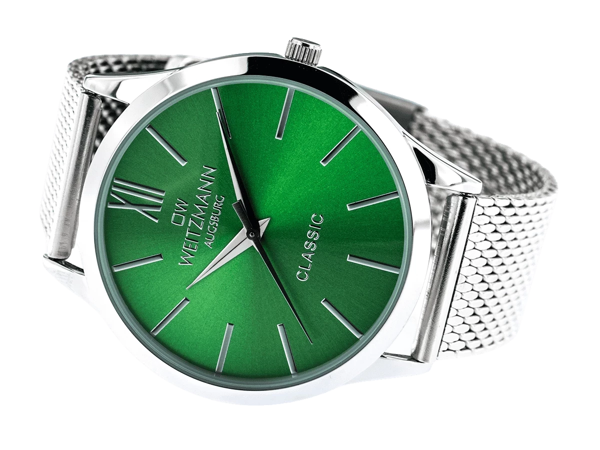 Bundle 4 • Herren-Uhren /// Boston, elegante Herren-Uhr, mit rotem Zifferblatt und Edelstahlband / Classic, klassische Herren-Uhr, mit grünem Zifferblatt, Milanaiseband / Geschenkt dazu: Speed, Unisex Armband-Uhr, gestreiftes Natoband, schwarze Lünette - Bild 11