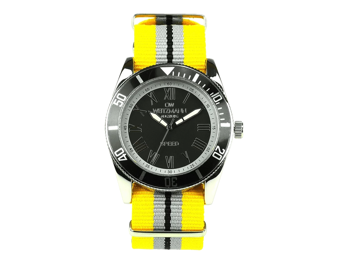 Bundle 4 • Herren-Uhren /// Boston, elegante Herren-Uhr, mit rotem Zifferblatt und Edelstahlband / Classic, klassische Herren-Uhr, mit grünem Zifferblatt, Milanaiseband / Geschenkt dazu: Speed, Unisex Armband-Uhr, gestreiftes Natoband, schwarze Lünette - Bild 14