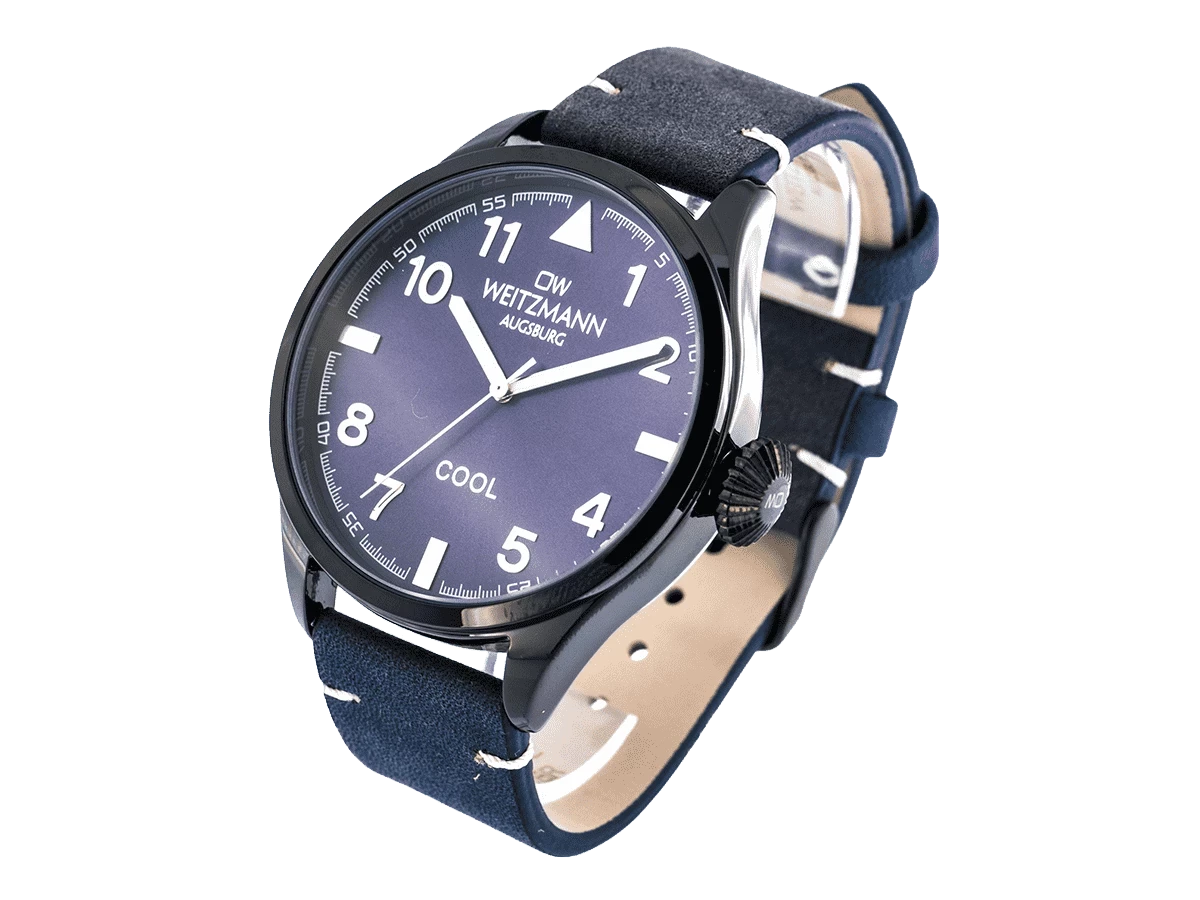 Bundle 5 • Herren-Uhren /// Classic, klassische Herren-Uhr, mit orangem Zifferblatt, Milanaiseband / Cool, attraktive Trend-Uhr, schwarz, Echtlederband blau / Geschenkt dazu: Speed, aktuelle Unisex Armband-Uhr, gestreiftes Natoband, Lünette mint - Bild 10