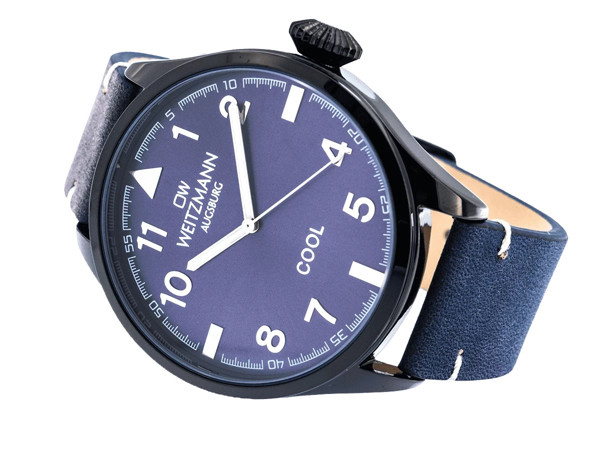 Bundle 5 • Herren-Uhren /// Classic, klassische Herren-Uhr, mit orangem Zifferblatt, Milanaiseband / Cool, attraktive Trend-Uhr, schwarz, Echtlederband blau / Geschenkt dazu: Speed, aktuelle Unisex Armband-Uhr, gestreiftes Natoband, Lünette mint - Bild 11