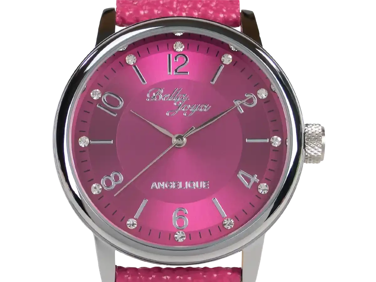 Bundle 2 • Damen-Uhren /// Angelique silber, Band Magenta / Capri, Echtlederband grün / Geschenkt dazu: Sunrise, Band gelb - Bild 3