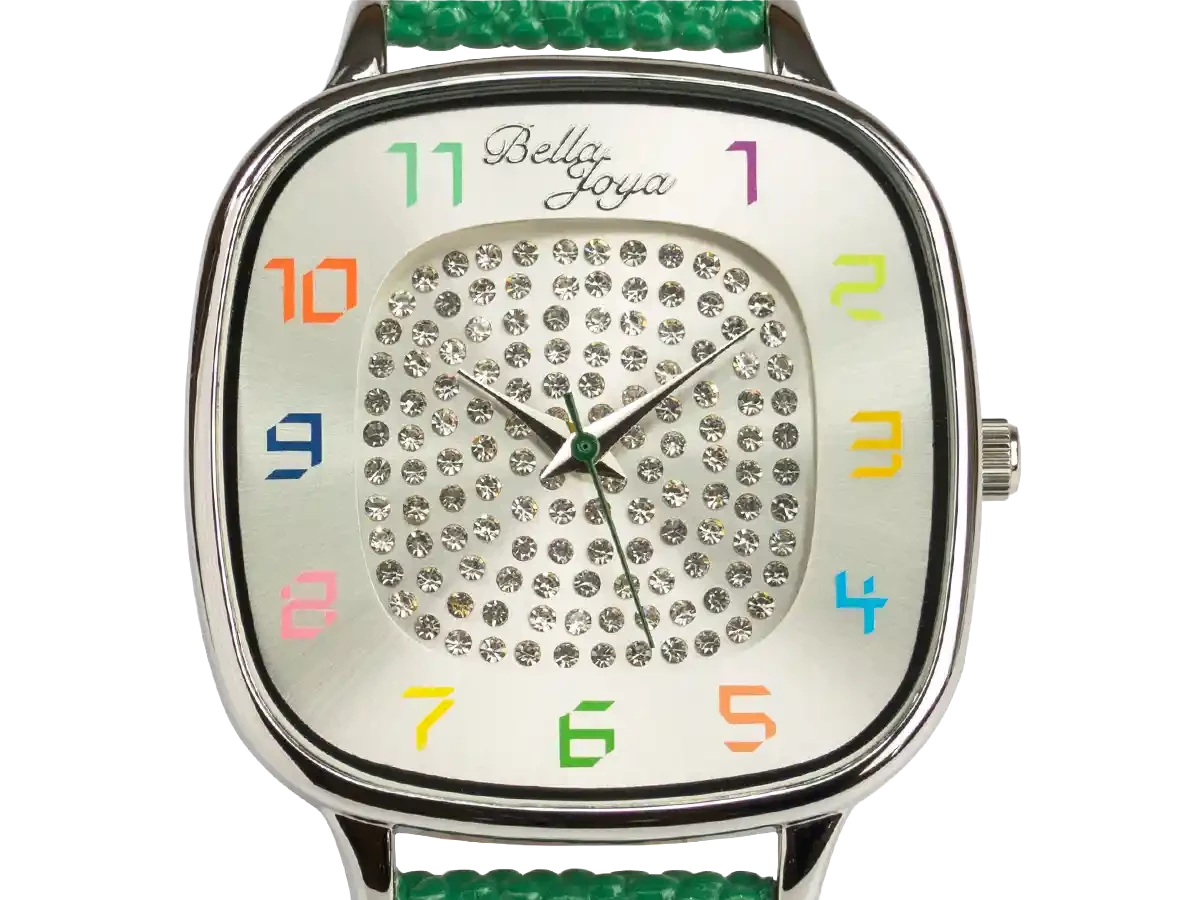 Bundle 2 • Damen-Uhren /// Angelique silber, Band Magenta / Capri, Echtlederband grün / Geschenkt dazu: Sunrise, Band gelb - Bild 9