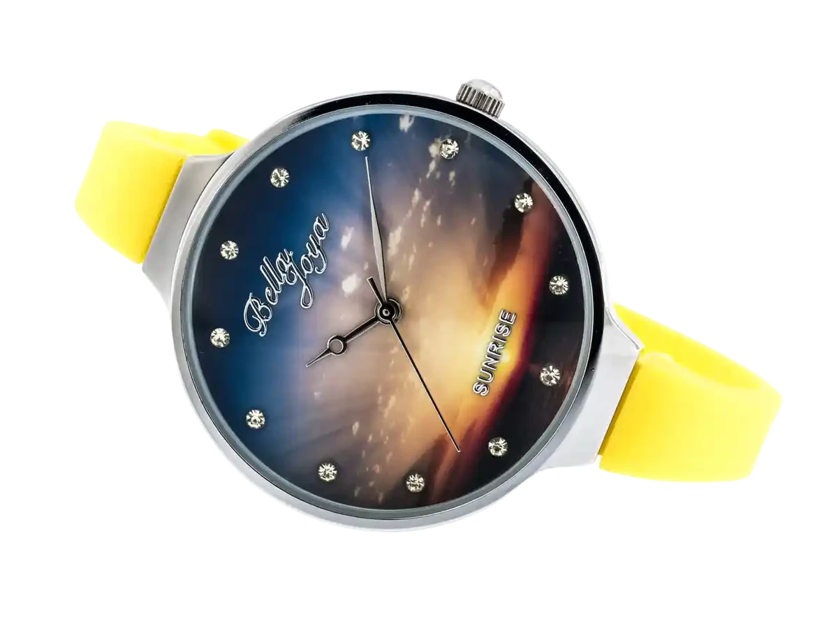 Bundle 2 • Damen-Uhren /// Angelique silber, Band Magenta / Capri, Echtlederband grün / Geschenkt dazu: Sunrise, Band gelb - Bild 16